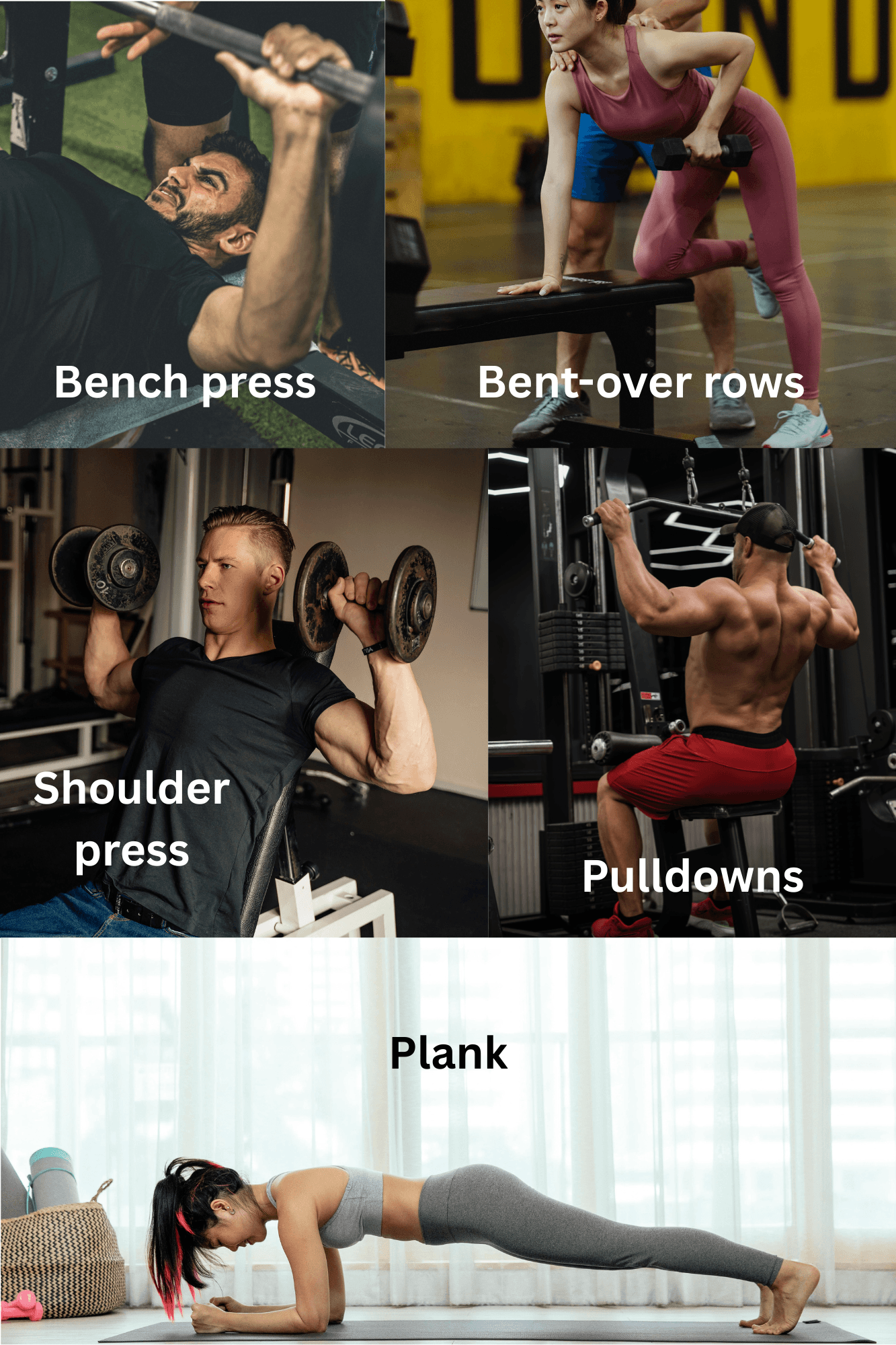 Day 1 workout routine from a fat loss workout plan.