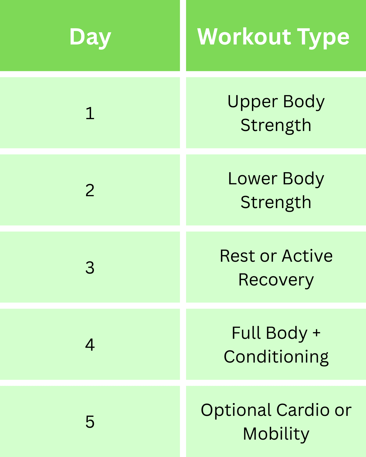 5-day fat loss workout plan.
