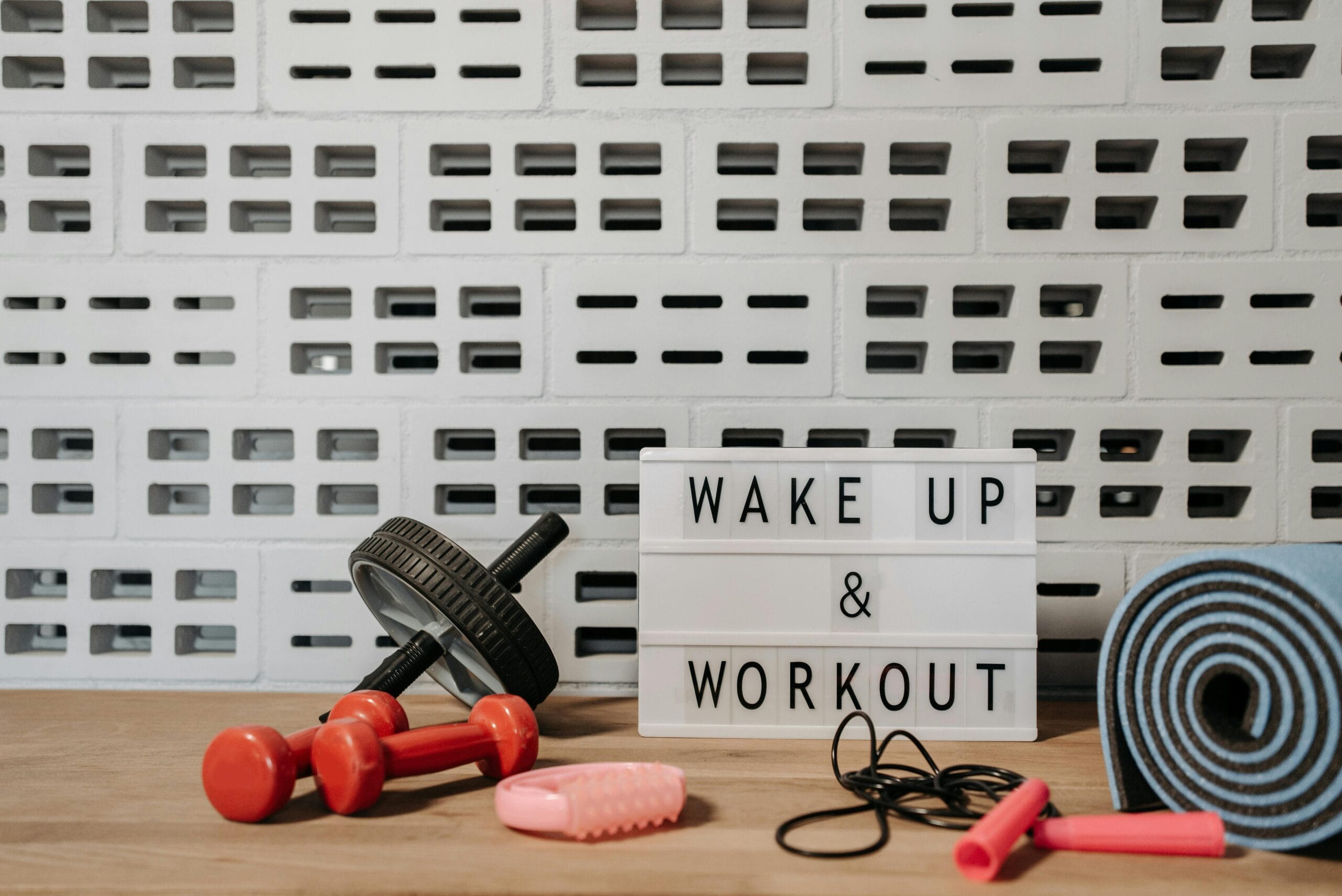 prepared home workout equipment, creating environmental cues for workout motivation