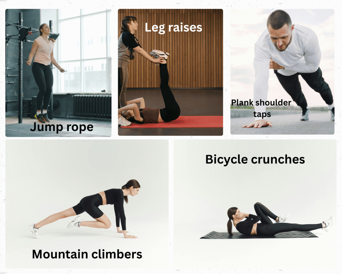 combination of HIIT and core exercises for a flatter stomach and improved muscle definition